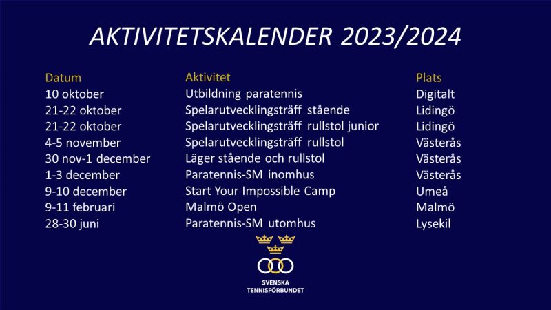 Aktivitetskalender 2023